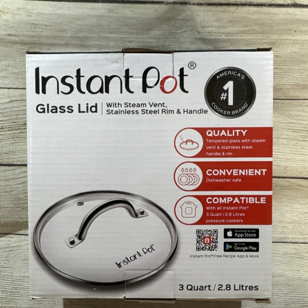 Instant Pot 3 Quart Clear Tempered Glass Lid with Steam Vent New in Box